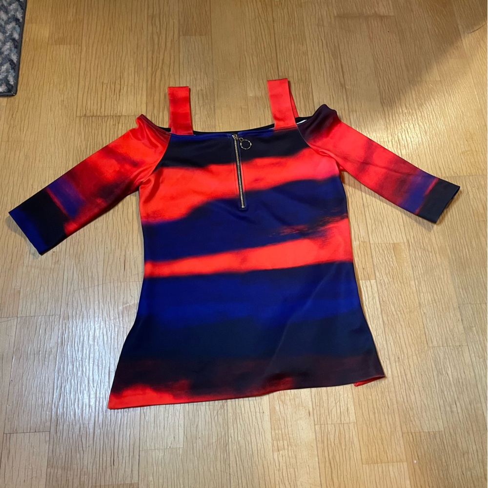 Frank Lyman Design Red and Blue Blouse